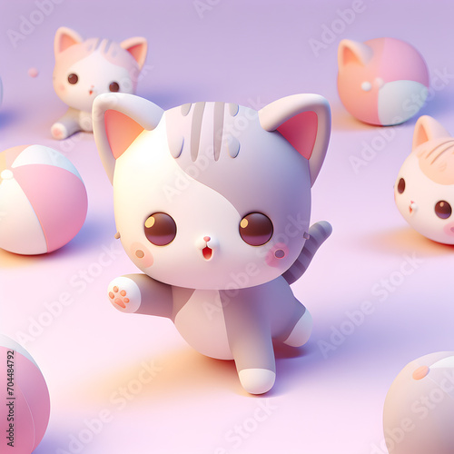 3D cute cat 