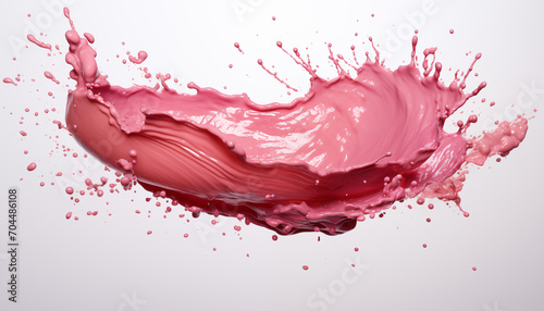 pink splashes on a white background.