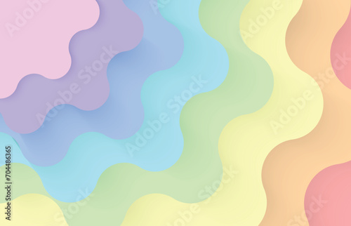 abstract rainbow free form paper cut background