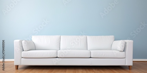 white leather sofa in room