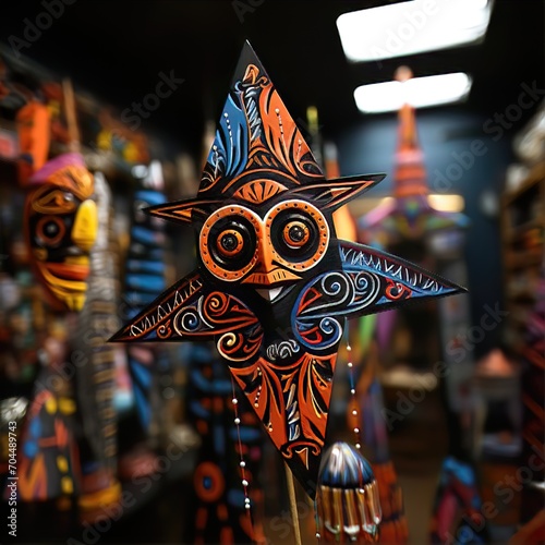 A Close-up of a Kite with Intricate and Colorful Designs photo