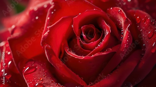Closeup of red rose valentines day wallpaper banner   14th February relationship couple romantic card