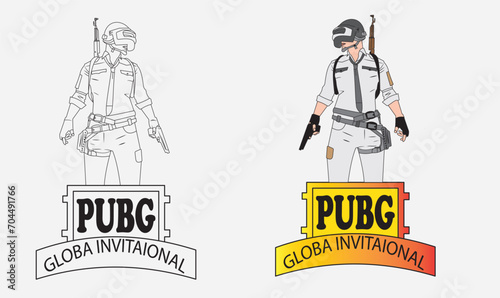 pubg vector illustration, Cool gaming for fun