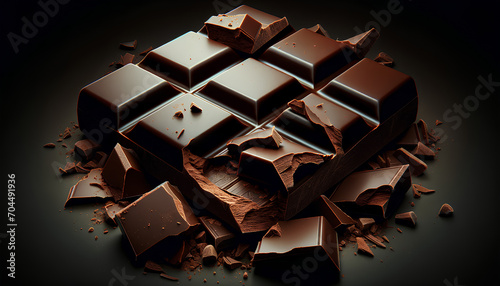 Broken chocolate bar texture