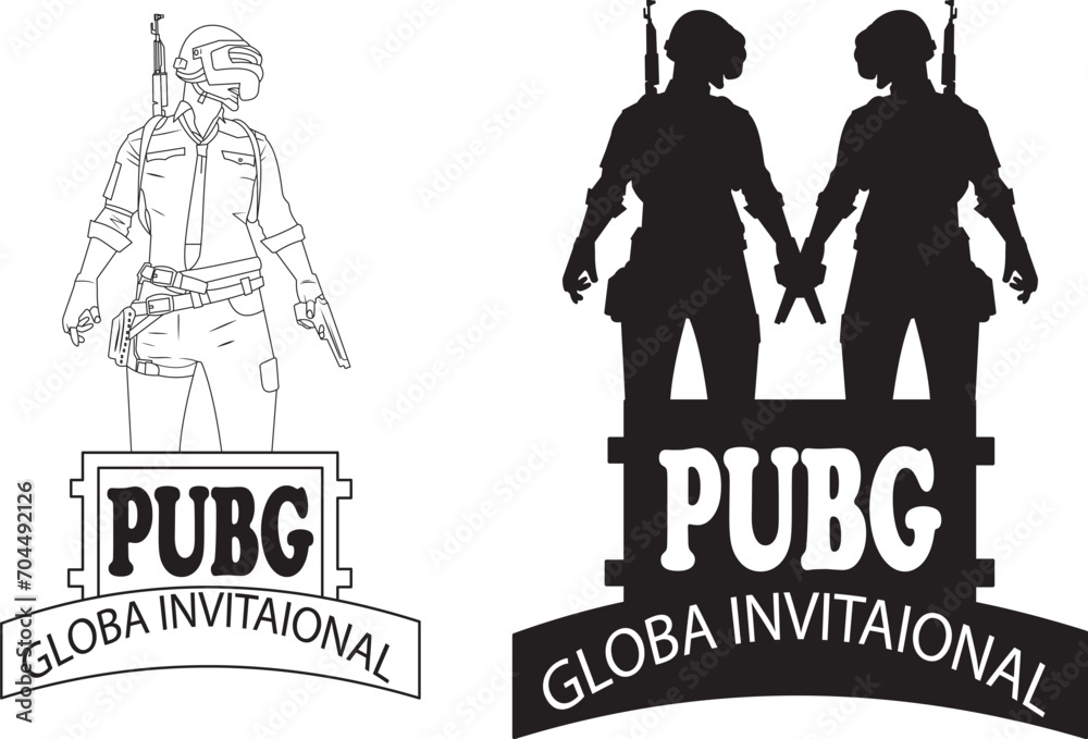 pubg vector illustration, Cool gaming for fun pubg vector illustration, Cool gaming for fun