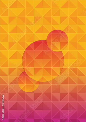 abstract orange background with triangles and circles