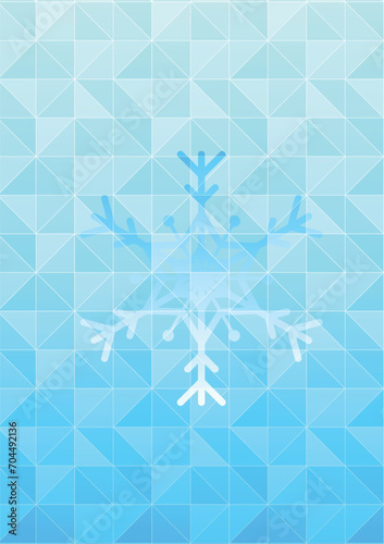 abstract blue background with triangles and snow flake