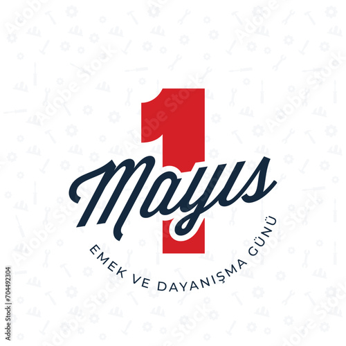 1 Mayıs Emek ve Dayanışma Günü (1th Internationl May Labor Day) typography emblem