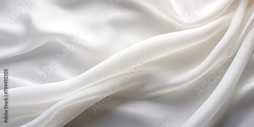 Silky white cloth with creased folds gently waving.
