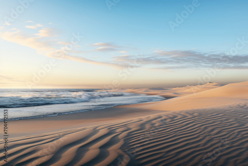 Panoramic landscape of dune system on the beach