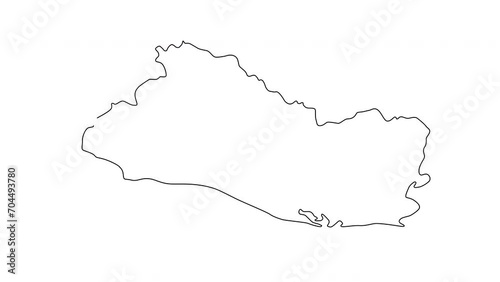 animated sketch of the map icon for the country of El savador photo