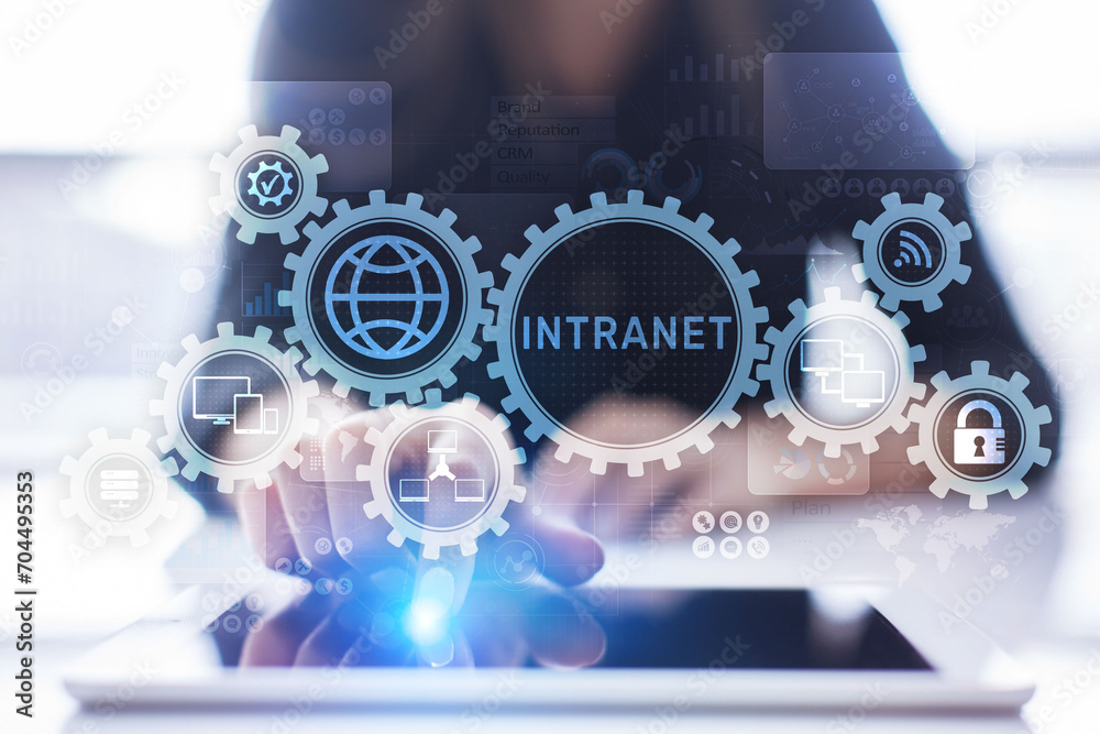 Intranet Business Corporate communication document management system dms. Privacy cybersecurity technology concept on virtual screen. Intranet Business Corporate communication document management system dms. Privacy cybersecurity technology concept on virtual screen.