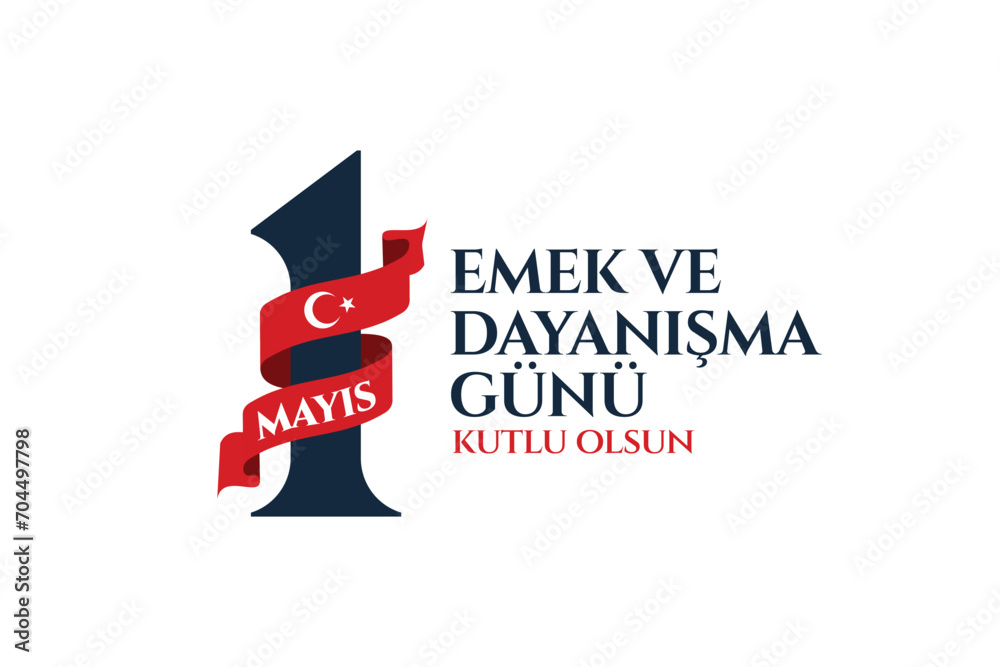 1 Mayıs Emek ve Dayanışma Günü (1th Internationl May Labor Day) typography emblem