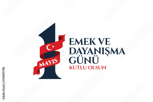 1 Mayıs Emek ve Dayanışma Günü (1th Internationl May Labor Day) typography emblem