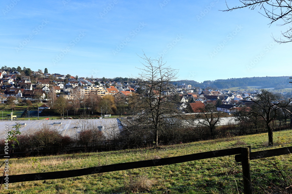 Blick auf den Ort Heimsheim im Landkreis Pforzheim