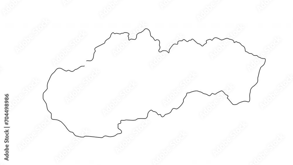 Slovakia country map icon sketch animation Slovakia country map icon sketch animation