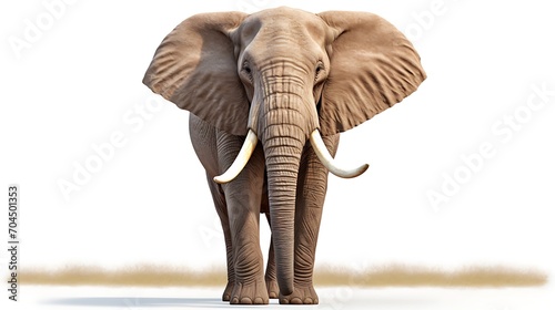 Elephant isolated on white background with clipping path. 3D illustration