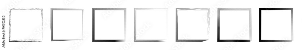 Abstract grunge frame vector set. Empty hand drawn poster collection.