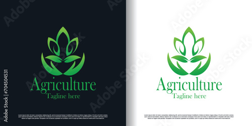 Agriculture logo design vector with creative concept premium vector