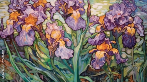 A Painting of Flowers by a Watery Area