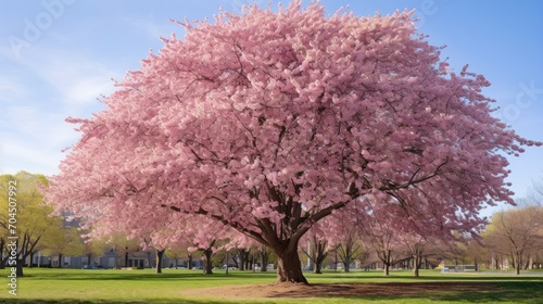 A hybrid cherry tree in spring.