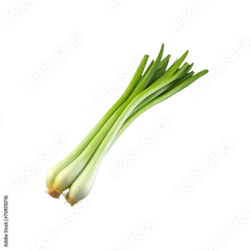 3d leek isolated on the white background.