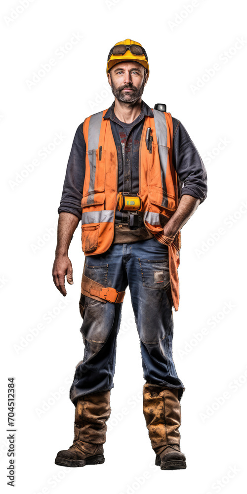 Man Construction Worker Operating Machinery - Strong and Focused. Isolated on a Transparent Background. Cutout PNG. Man Construction Worker Operating Machinery - Strong and Focused. Isolated on a Transparent Background. Cutout PNG.