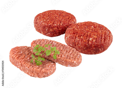 fresh burger meat cut out isolated transparent background