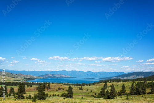 Beautiful landscape view of Flathead Lake in Montana, USA photo