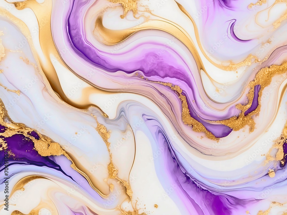 A wavy fluid minimalist artwork Marbling with orange and violet background texture. A vibrant wallpaper with granite minerals. dynamic artwork with oil and colored paint mix abstraction