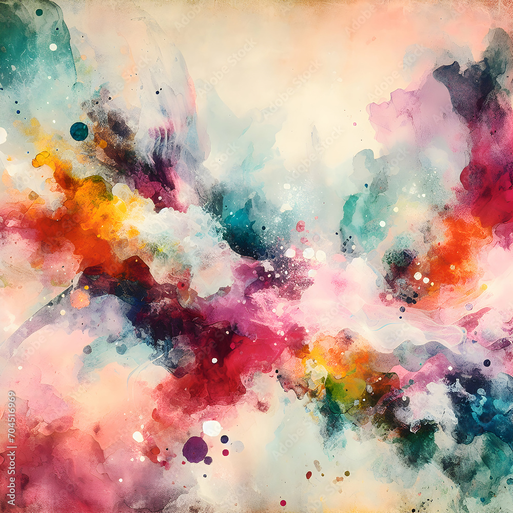 Colorful brush painting in modern artwork with abstract backgrounds and vivid strokes