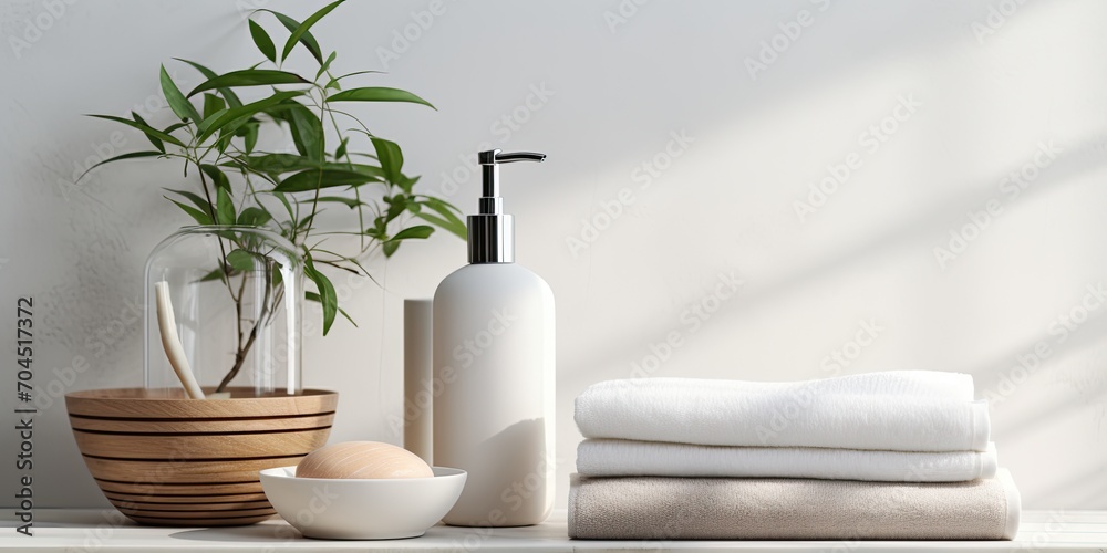 Environmentally conscious bathroom accessories promoting minimalism in the interior.