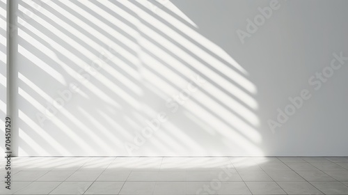 Natural light and shadow from window overlay effect on white concrete texture background 