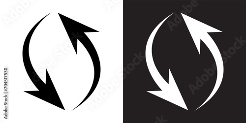 Repeat icon vector. Refresh icon sign symbol in trendy flat style. Reload arrow vector icon illustration isolated on white and black background photo