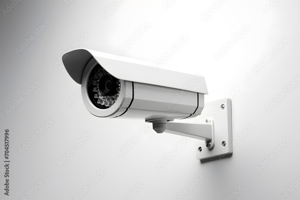 Security camera on wall