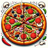 Pizza. Graphic illustration