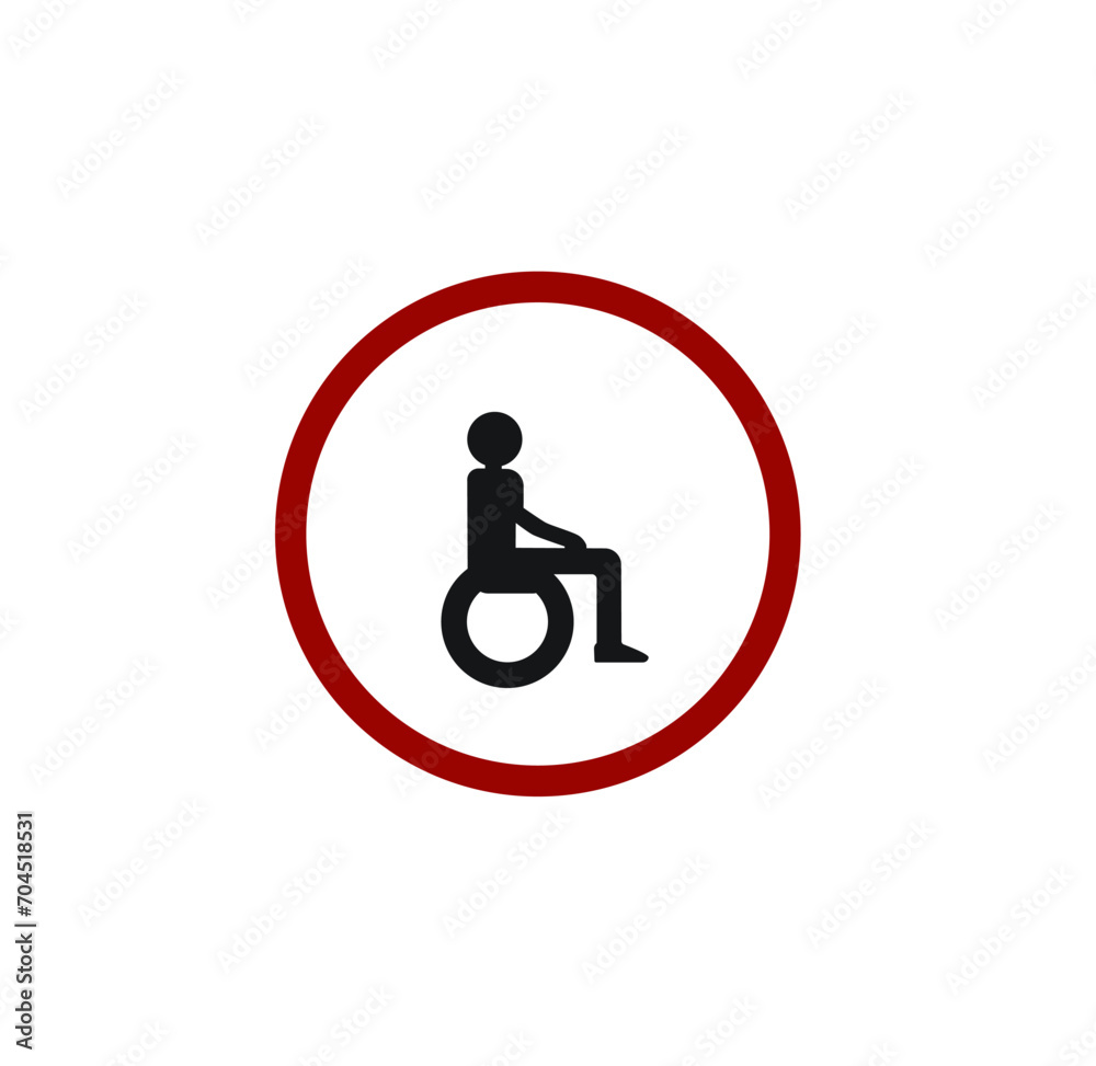Vector illustration of a road sign with a picture of a man in a wheelchair Vector illustration of a road sign with a picture of a man in a wheelchair