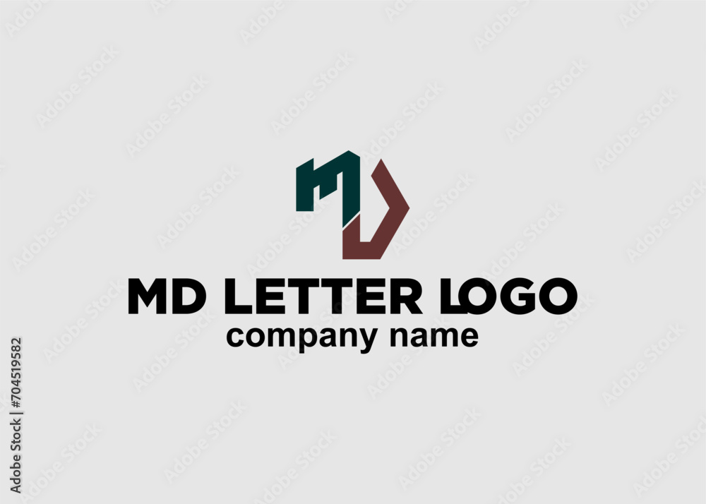Fototapeta premium logo md letter company name