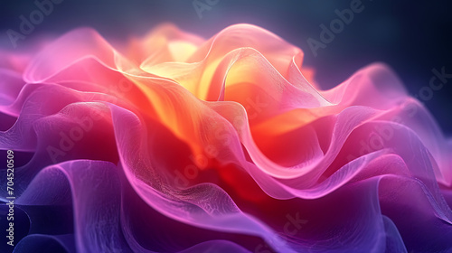 A liquid color design background featuring a gradient, colorful abstract in the shape of a flower, suitable for use as wallpaper. © Simo