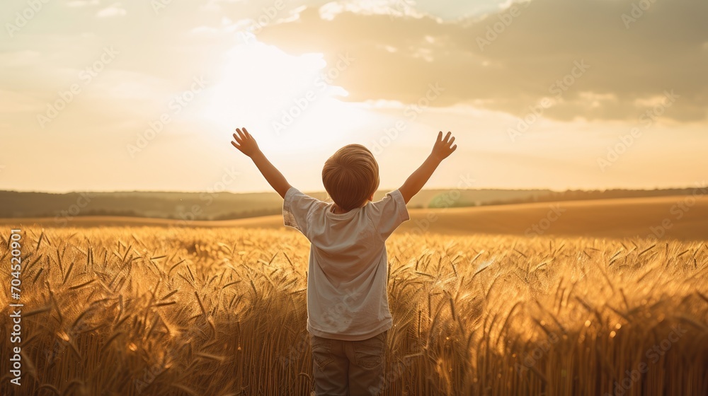 Side view, little boy in a field with arms raised in the air stock photos, in the style of animated gifs, Side view, little boy in a field with arms raised in the air stock photos, in the style of animated gifs,