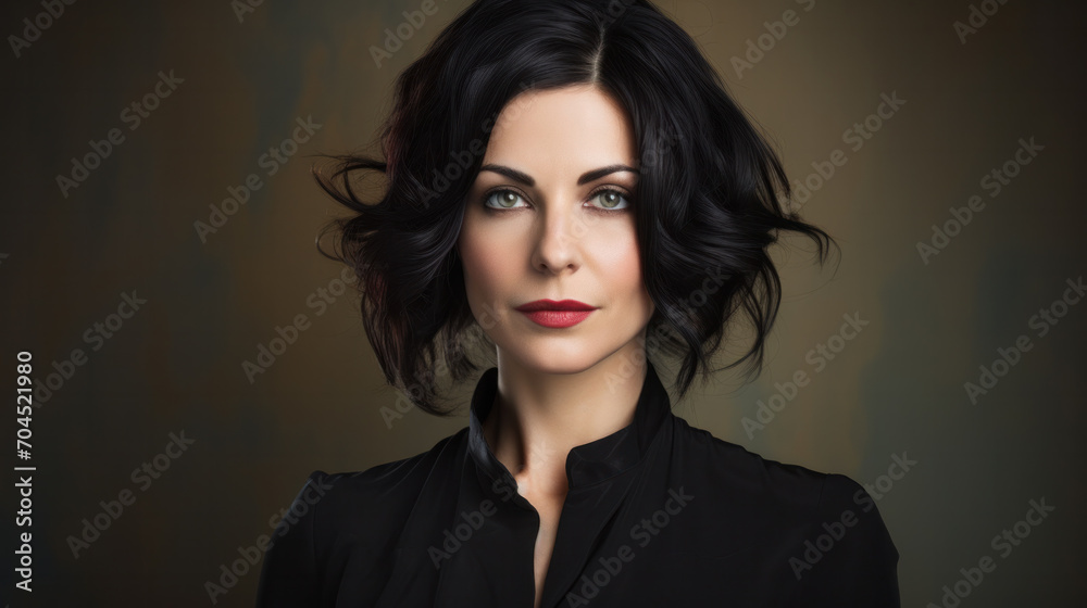Fashion Woman Profile Portrait. Vogue Style Model. Stylish Makeup and Manicure. Beauty Girl with Black Hair Fashion Woman Profile Portrait. Vogue Style Model. Stylish Makeup and Manicure. Beauty Girl with Black Hair
