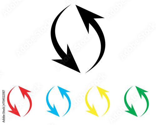 Repeat icon vector. Refresh icon sign symbol in trendy flat style. Set elements in colored icons. Reload arrow vector icon illustration isolated on white background