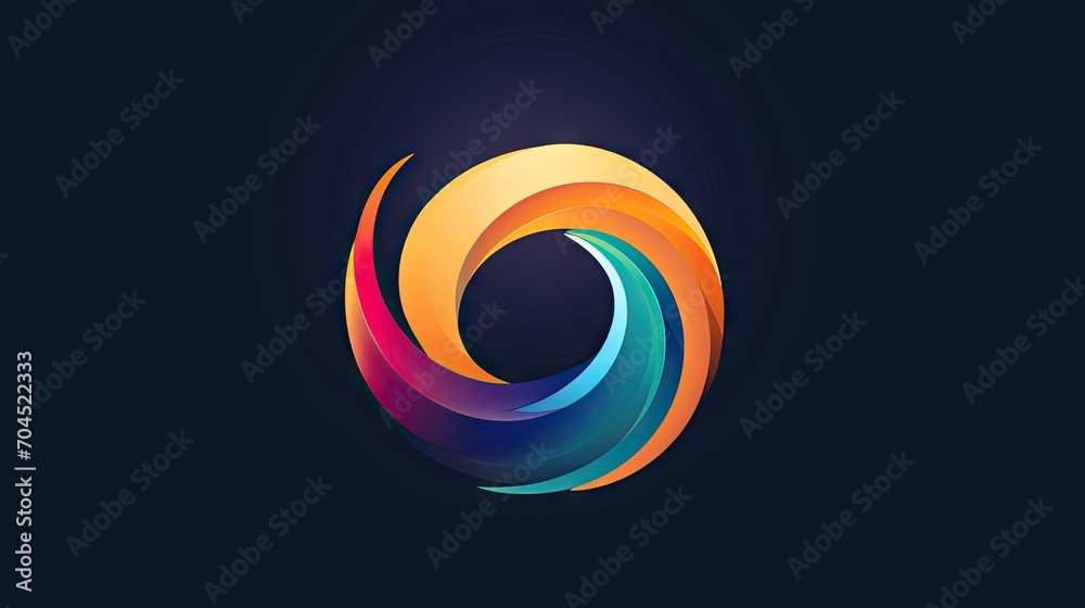 Abstract blue and orange circle shape on dark background Abstract blue and orange circle shape on dark background