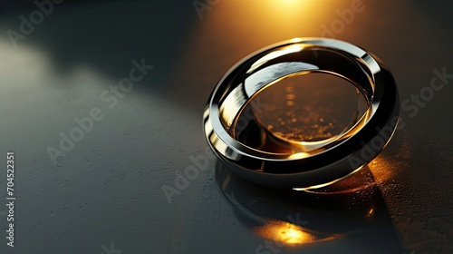 Wedding rings on a dark background