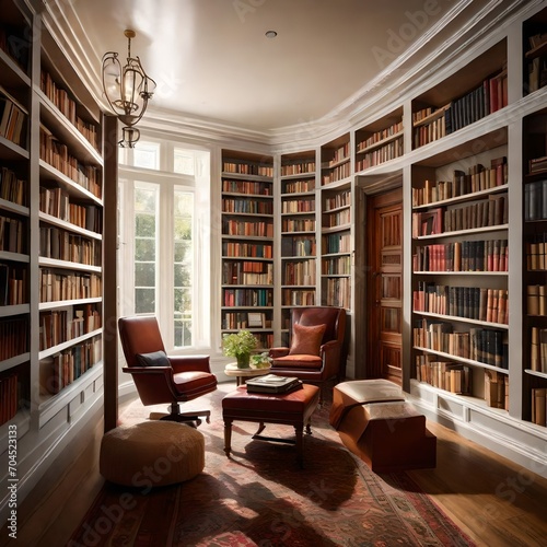 library room with books and chairs