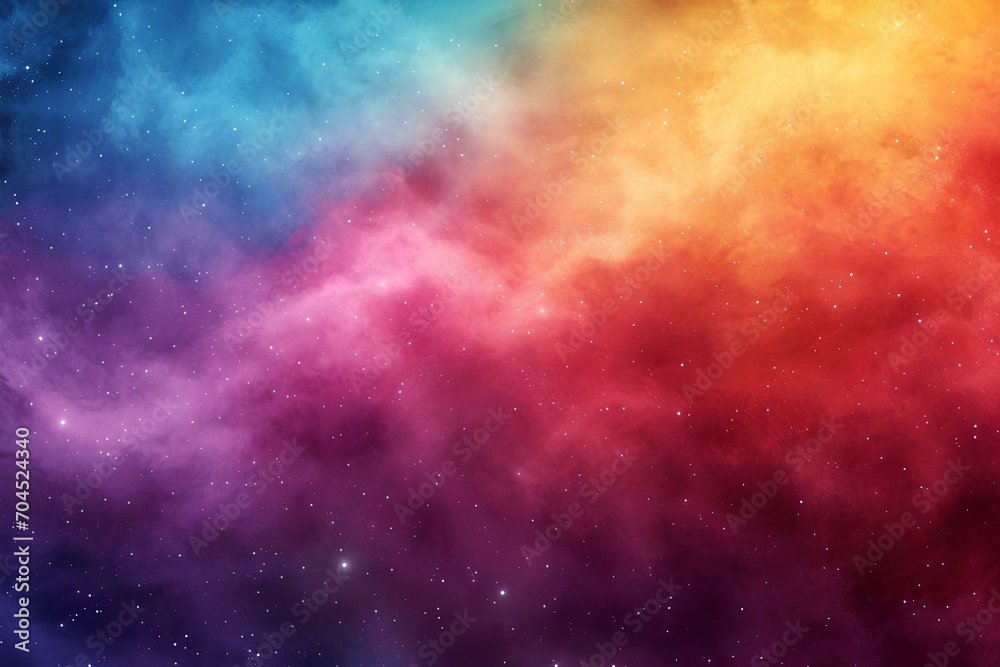 delicate and soft night sky, twinkling stars on watercolor background, red and blue, dreamy fantasy style. generative AI