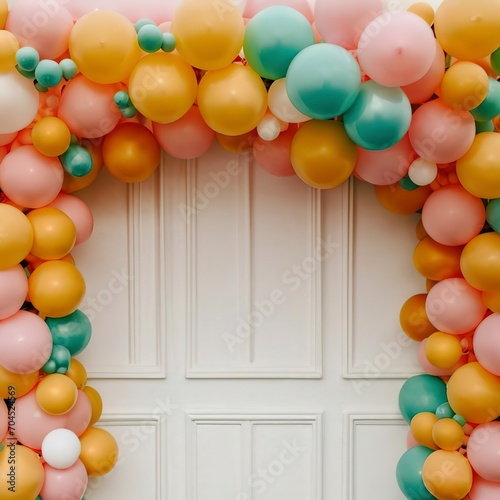 Colorful balloons decor background
