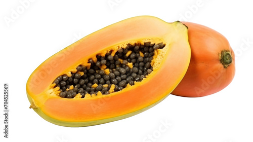 papaya fruit isolated transparent background