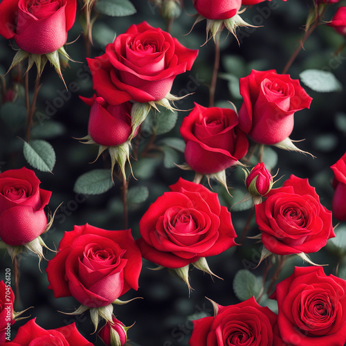 Red rose flowers sunlight bright background