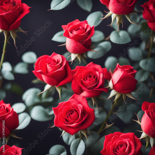 Red rose flowers sunlight bright background